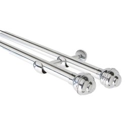 Varão Cortina Duplo 4 Metros 19mm X 28mm prata - 1