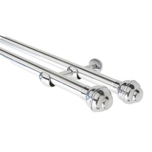 Varão Cortina Duplo 4 Metros 19mm X 28mm prata