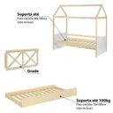 Ver imagem 5 de Bicama Solteiro Infantil Reversível com Grade Casinha Garden Casatema MadeiraOriginals