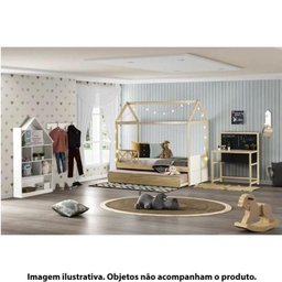 Bicama Solteiro Infantil Reversível com Grade Casinha Garden Casatema - 7