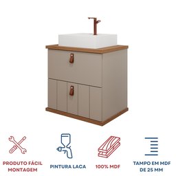 Gabinete Suspenso com Cuba 60cm Poli Espresso Móveis - 8