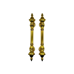 Puxador Duplo para Portas Estilo Colonial Jd 43cm Dourado