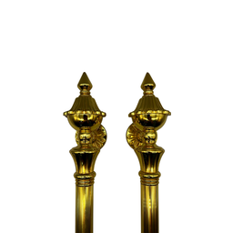 Puxador Duplo para Portas Estilo Colonial Jd 43cm Dourado - 2