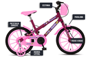 Ver imagem 5 de Bicicleta Aurora Fest, Aro 16, com Freios V-brake, com Rodas de Apoio, Capa Corrente e Cestinha Roxo