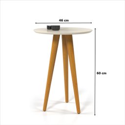Mesa Apoio Lateral 4601 46x60 Pés Palito em Madeira Borda Invertida Mdf Off White - Ofertamo - 4