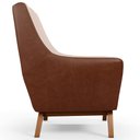 Ver imagem 6 de Poltrona Decorativa Base Em Madeira Juliet D02 Courissímo Marrom B-38 Linho Bege C-107 - Lyam Decor