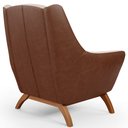 Ver imagem 7 de Poltrona Decorativa Base Em Madeira Juliet D02 Courissímo Marrom B-38 Linho Bege C-107 - Lyam Decor