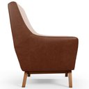 Ver imagem 6 de Poltrona Decorativa Base em Madeira Juliet D02 Courissímo Marrom B-38 Linho Bege C-107 - Lyam Decor