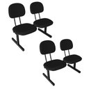 Ver imagem 1 de Kit 2 Cadeiras Escritório Longarinas de 2 Lugares Ecoflex