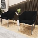 Ver imagem 2 de Kit 3 Cadeiras para Sala de Jantar Estar Living Olívia L02 Bouclê Preto - Lyam Decor