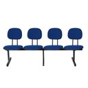 Ver imagem 7 de Cadeira Escritório Longarina 4 Lugares Estofada Ecoflex Azul