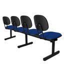 Ver imagem 3 de Cadeira Escritório Longarina 4 Lugares Estofada Ecoflex