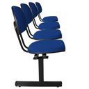 Ver imagem 6 de Cadeira Escritório Longarina 4 Lugares Estofada Ecoflex Azul