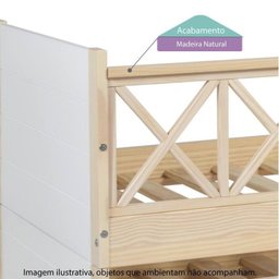 Bicama Solteiro Infantil Garden com Grades Casatema - 2