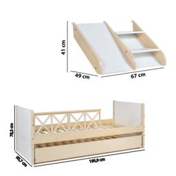 Bicama Solteiro Infantil Garden com Kit Escadinha e Escorregador Casatema - 5