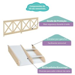 Bicama Solteiro Infantil Garden com Kit Escadinha e Escorregador Casatema - 4