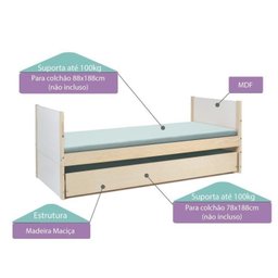 Bicama Solteiro Infantil Garden com Kit Escadinha e Escorregador Casatema - 3