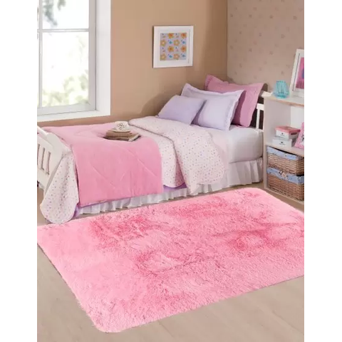 Tapete Antiderrapante Poliéster Corttex Moscou 200 x 240 cm:Rosa