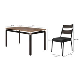 Conjunto Sala de Jantar Tubular Mesa Tampo MDP Retangular Copenhague com 4 Cadeiras Atenas - 3