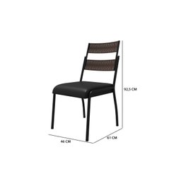 Conjunto Sala de Jantar Tubular Mesa Tampo MDP Retangular Copenhague com 4 Cadeiras Atenas - 4