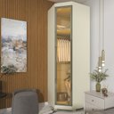 Ver imagem 7 de Módulo Guarda-Roupa Canto com Vidro Reflecta e LED 100% MDF Imperatriz Bege/Off White
