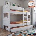 Ver imagem 3 de Beliche Madrid com Grades de Proteção e Cama Removível - Branco com 2 Colchões
