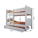 Ver imagem 2 de Beliche Madrid com Grades de Proteção e Cama Removível - Branco com 2 Colchões