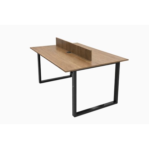 Plataforma 2 Lugares Castanho Tannat Pé de Aço 15mm