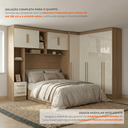 Ver imagem 6 de Guarda Roupa Casal Modulado 3 Peças 9 Portas 5 Gavetas com Cabeceira 100% MDF Smart Cinamomo/Off Whi