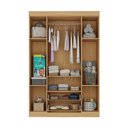 Ver imagem 5 de Guarda-roupa Infantil 122cm com Vidro 4 Portas e 2 Gavetas Teddy Multimóveis Mp4488 Madeirado/off