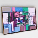 Ver imagem 1 de Quadro Decorativo em Canvas Mulheres Artístico TaColado Moldura Flutuante 4,5cm Freijó 120 x 80cm