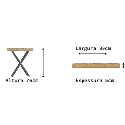 Mesa de Jantar Rústica | Estrutura X-frame - 160cm - 9
