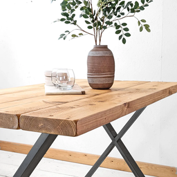 Mesa de Jantar Rústica | Estrutura X-frame - 160cm - 2