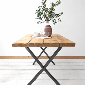 Mesa de Jantar Rústica | Estrutura X-frame - 160cm