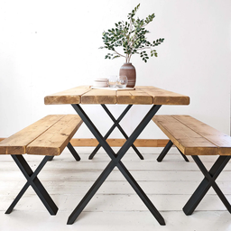 Mesa de Jantar Rústica | Estrutura X-frame - 160cm - 4