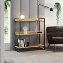 Ver imagem 1 de Nicho 3 Prateleiras 95cm Industrial Córdoba Preto e Castanho Marrom