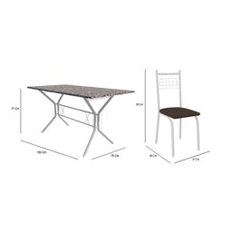 Conjunto de Jantar Mesa Brasília 150cm 6 cadeiras New Lisboa  - 3
