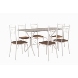 Conjunto de Jantar Mesa Brasília 150cm 6 cadeiras New Lisboa  - 2