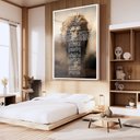 Ver imagem 1 de Quadro Decorativo Salmo 91 Leão Correndo no Deserto Sala Quarto Casa Escritório