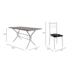 Conjunto de Jantar Mesa Brasilia 150cm 6 cadeiras New Lisboa  - 5