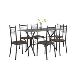 Conjunto Sala de Jantar Tubular Mesa Brasilia com 6 Cadeiras New Lisboa - 2