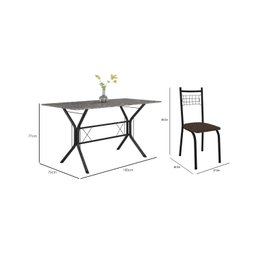 Conjunto Sala de Jantar Tubular Mesa Brasilia com 6 Cadeiras New Lisboa - 3