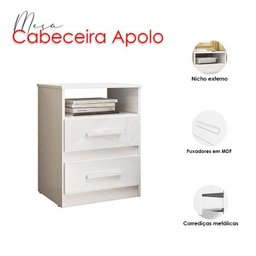 Mesa de Cabeceira Infantil Ambiente Apolo Branco Flex - Moval - 6