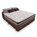 Ver imagem 1 de Cama Box Queen 158 Tecido Sintético Marrom com Colchão Little Angel - Bello Box - Mola Superlastic