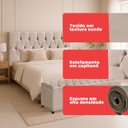 Ver imagem 7 de Cabeceira Solteiro Paris Estofada Painel com Recamier Baú 80cm para Cama Box Bege - Arkell