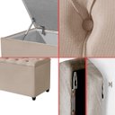 Ver imagem 6 de Cabeceira Solteiro Paris Estofada Painel com Recamier Baú 80cm para Cama Box Bege - Arkell