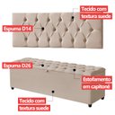 Ver imagem 5 de Cabeceira Solteiro Paris Estofada Painel com Recamier Baú 80cm para Cama Box Bege - Arkell