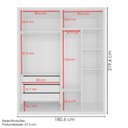 Ver imagem 3 de Guarda Roupa Casal 4 Portas 181 cm Lizz Branco Dcasa