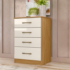 Cômoda Ms913 61cm 4 Gavetas Linha Cômoda Freijó Off White Moval