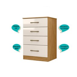 Cômoda Ms913 61cm 4 Gavetas Linha Cômoda Freijó Off White Moval - 4